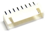 8 Pin 2.5mm JST Xh Style PCB Mount Male Connector - shown as a white plastic housing with eight vertical metal pins extending from the top.