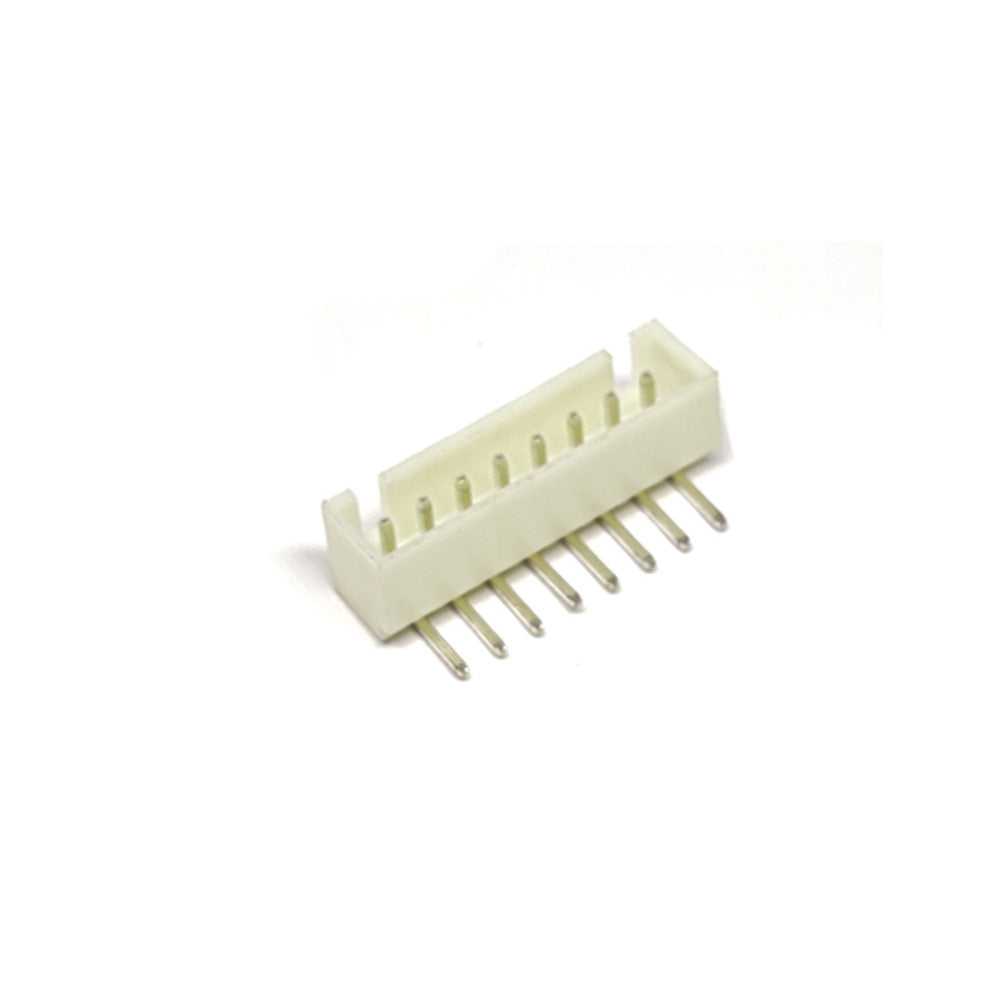 8 Pin JST Male Connector 90 Degree 2.54mm Pitch - a white plastic header with eight vertical metal pins arranged in a single row.