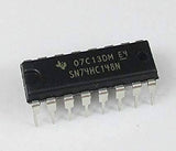 8 To 3 Line Priority Encoder IC 74HC148 - shown as a black, rectangular 16-pin integrated circuit with "SN74HC148N" printed on its surface.