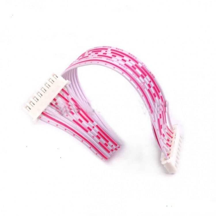 8 Wires 2.54mm Pitch Female To Female JST Xh Connector Cable Wire 6 Inch - a white ribbon cable with eight individual wires and a white connector on each end.