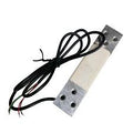 80kg Scale Load Cell Weight Sensor - a rectangular metal bar with mounting holes and an attached black electrical cable with exposed wire ends.