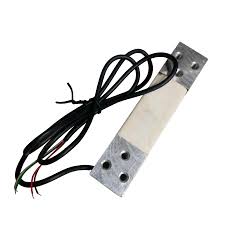 80kg Scale Load Cell Weight Sensor - a rectangular metal bar with mounting holes and an attached black electrical cable with exposed wire ends.