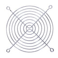 80mm x 80mm Fan Guard For 3 Inch By 3 Inch - a circular, silver-colored wire mesh fan grill with four mounting loops at the corners.