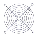 80mm x 80mm Fan Guard For 3 Inch By 3 Inch - a circular, silver-colored wire mesh fan grill with four mounting loops at the corners.
