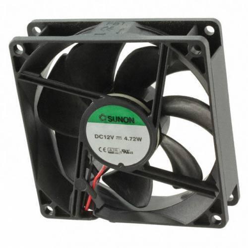 80mm x 80mm X25MM 12V DC Exhaust Fan 3 Inch x 3 Inch 12V Fan - a black square cooling fan with a Sunon label showing DC12V and 4.72W, viewed from the rear.