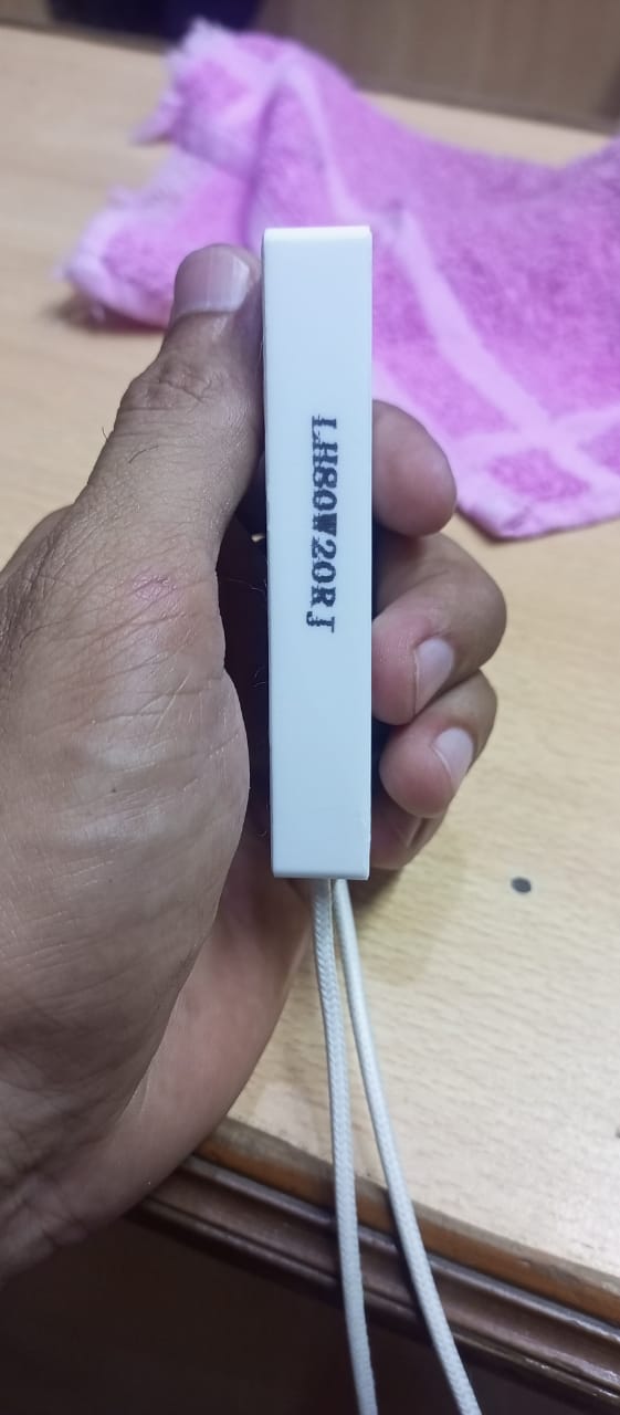 80W 20RJ Ceramic Power Braking Resistor VFD - a close-up of the white rectangular resistor body with the text "LH80W20RJ" printed on the side.