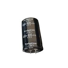 820uF 450V Capacitor - a black cylindrical electrolytic capacitor with two metal pins at the base and white text printed on its side.