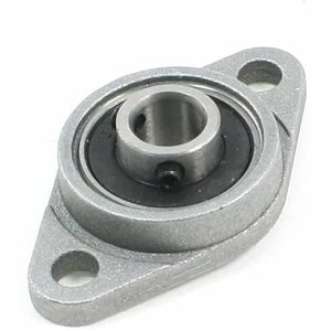 8mm Diameter Zinc Alloy Bearing Housing KFL08 FL08 K08 Flange Bearing With Pillow Block Bearing - a silver-colored, oval-shaped flange bearing with a central circular bearing and two mounting holes.