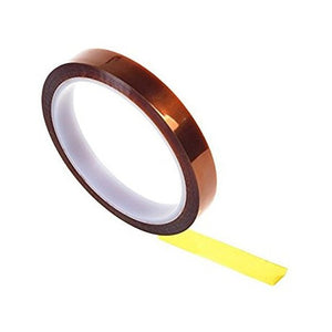 8mm Kapton Polyimide Heat Resistant Tape - shown as a roll of translucent amber-coloured adhesive tape with a small strip extended.