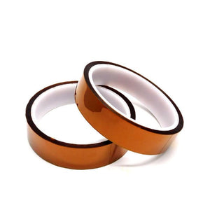 8mm Kapton Polyimide Heat Resistant Tape - shown as two overlapping rolls of amber-coloured adhesive tape on a white background.