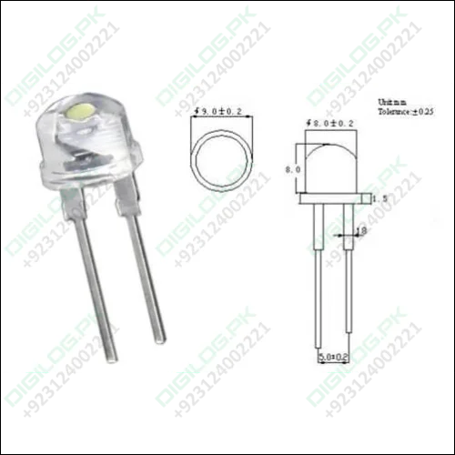 8mm Led Lamp White Color 0.5watt