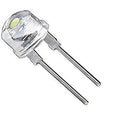 8mm LED Lamp White Color LED 0.5watt - a single clear-cased LED component with two metal pins extending from the base.