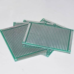 8x12cm Single Side Fiberglass PCB Veroboard Stripboard Circuit Project Board - a stack of green rectangular circuit boards with rows of holes.