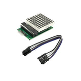 8x8 Dot LED Matrix MCU Control Display Module MAX7219 - shown with a green circuit board, a black chip, a white LED matrix, and a five-wire jumper cable.