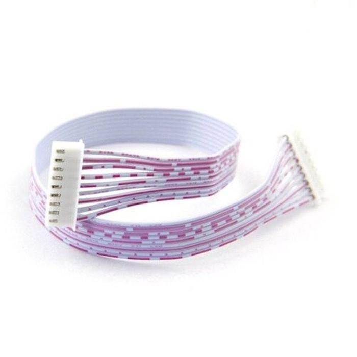 9 Wires 2.54mm Pitch Female To Female JST Xh Connector Cable Wire 6 Inch - a white ribbon cable with white JST connectors on both ends.