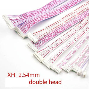 9 Wires 2.54mm Pitch Female To Female JST Xh Connector Cable Wire 6 Inch - shown as a collection of white ribbon cables with white connectors at both ends.