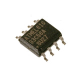 93C56 SMD EEPROM - a black, eight-pin integrated circuit chip with "ATMEL 610 93C56A SU27" printed on its surface, shown in a close-up view.