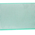 9CMX15CM Double Sided Fiberglass PCB Veroboard/stripboard - a rectangular green circuit board with a grid of copper-plated holes and edge connectors.