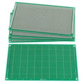 9CMX15CM Fr-4 Single Side Fiber Prototype Veroboard Stripboard PCB Circuit Board Dotted - stack of three green rectangular circuit boards with a single board laid flat in front.
