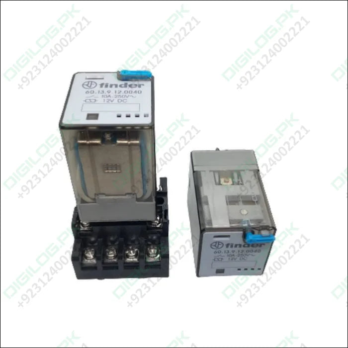 Finder Relay 12vdc 10a 60.13 With 11pin Rail-mount Socket