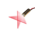 9mm Red Cross Line Laser Head Diode Semiconductor Laser Tube - a cylindrical gold-coloured laser module with red and black wires emitting a red cross.