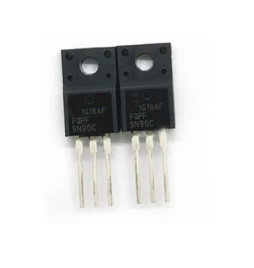 9N90 MOSFET High Voltage N-channel Power Transistor - shown as two identical black, three-pin electronic components with white text on the front.