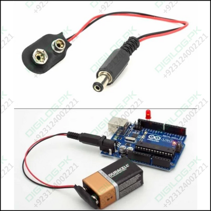9v Battery Snap Connector To Dc Male Power Adapter Cable