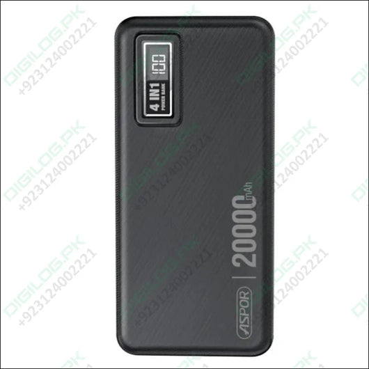 ASPOR A301 4 In 1 Power Bank 20000Mah With LCD Digital