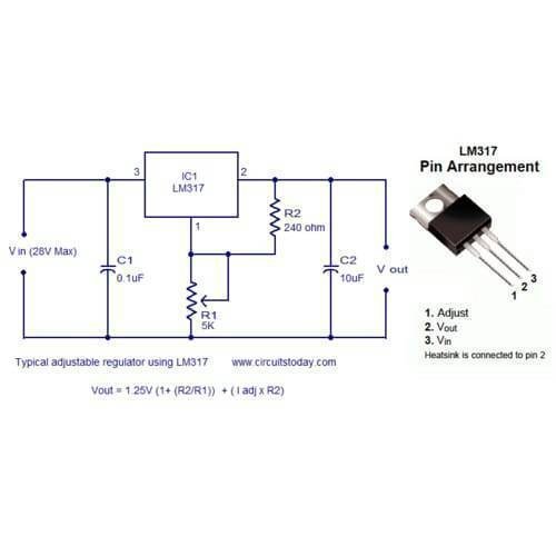 Adjustable Voltage Regulator Lm317
