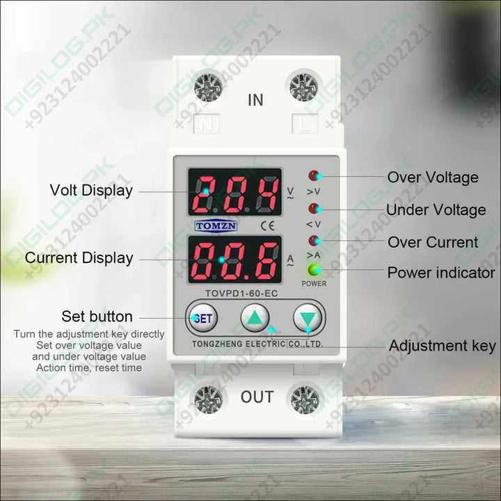 Adjustable Over & Under Voltage Protective Device TOVPD1-60-EC 