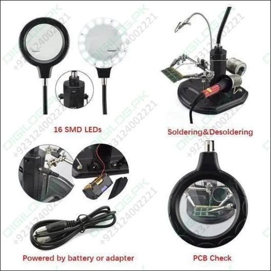 Advanced 2.5x-4x 16 Smd Leds Desk Lamp Iron Soldering Base