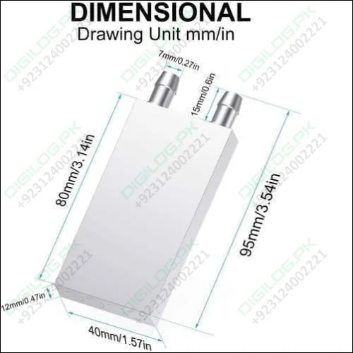 40mm x 80mm Aluminium Water Cooling Block For Liquid Cooler