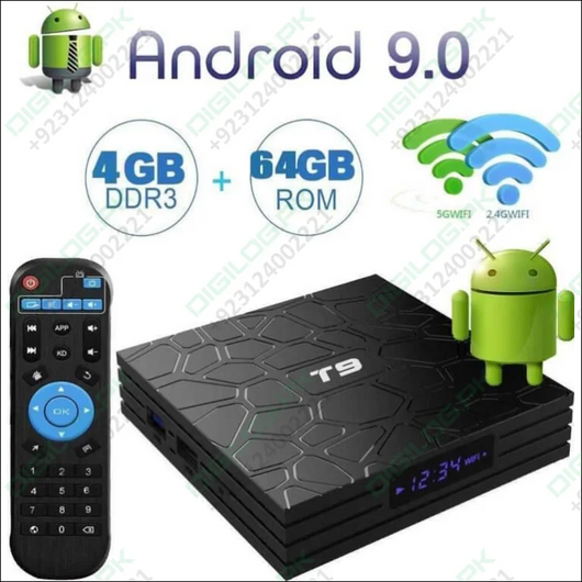 Android Smart Tv Box T9 4gb + 64gb Quad Core 4k Ultra Hd