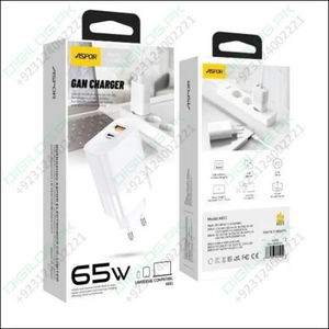 Aspor A851 EU Charger Adapter 65W Qc3.0 Wall Multi Port USB