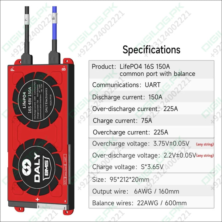 DALY 16S 48V 150A BMS with Bluetooth