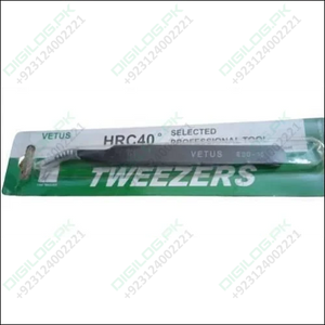 Black Vetus Tweezer Hrc40 Antistatic Stainless Steel Esd 15