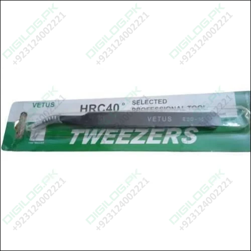 Black Vetus Tweezer Hrc40 Antistatic Stainless Steel Esd 15