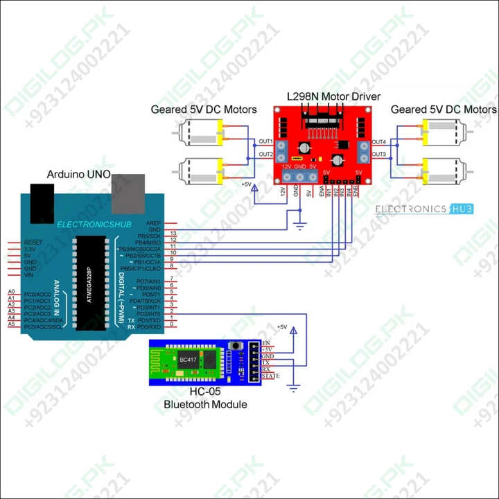 Components Of Making Bluetooth Controlled Robot Using Arduino Just com ...