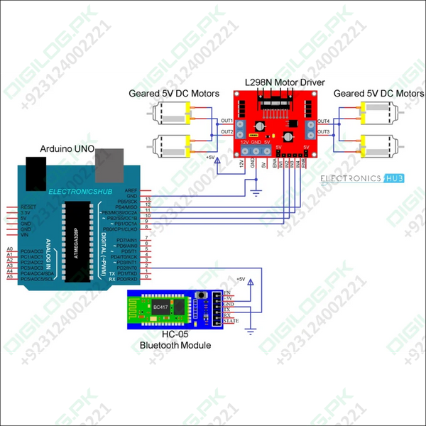 Components Of Making Bluetooth Controlled Robot Using