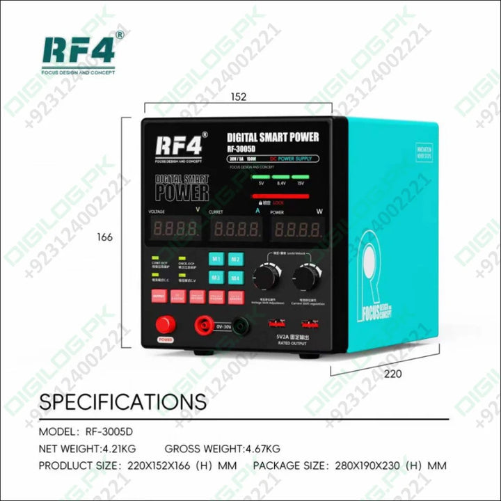 Buy RF4 RF-3005D 30V 5A High-Precision Adjustable DC Stabilized Power Supply in Pakistan | Digilog.pk