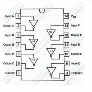 Cd4069 Not Gate Hex Inverter Ic Dip14