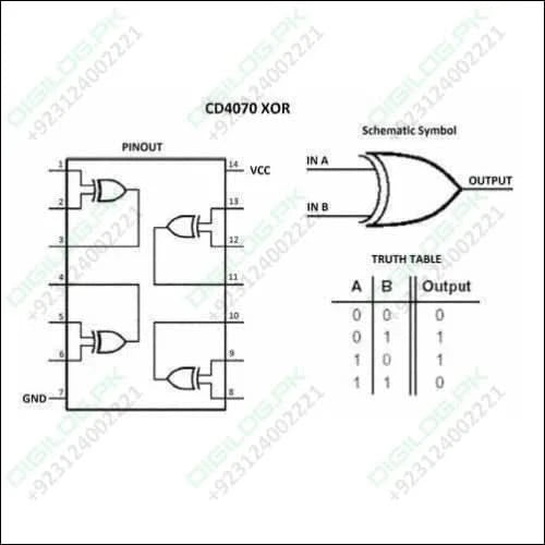 Cd4070 Quad Xor Gate Ic