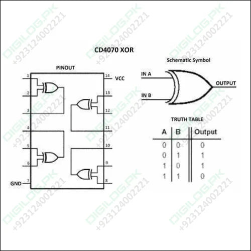Cd4070 Quad Xor Gate Ic