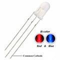 5mm Diffused Blue And Red Common Cathode 3 Pin Round Led
