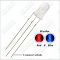 5mm Diffused Blue And Red Common Cathode 3 Pin Round Led