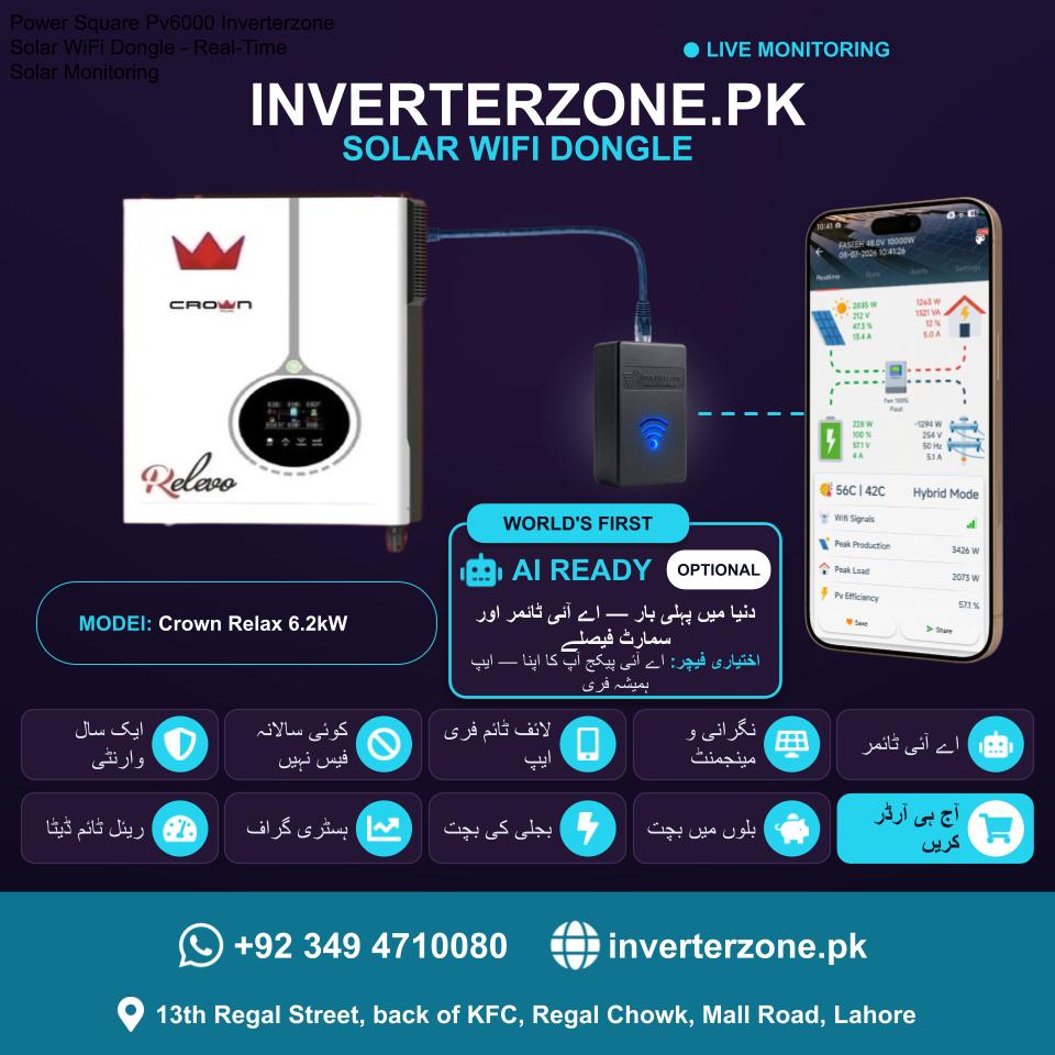 Crown Relax 6.2kW Solar WiFi Dongle - Real-Time Solar Monitoring