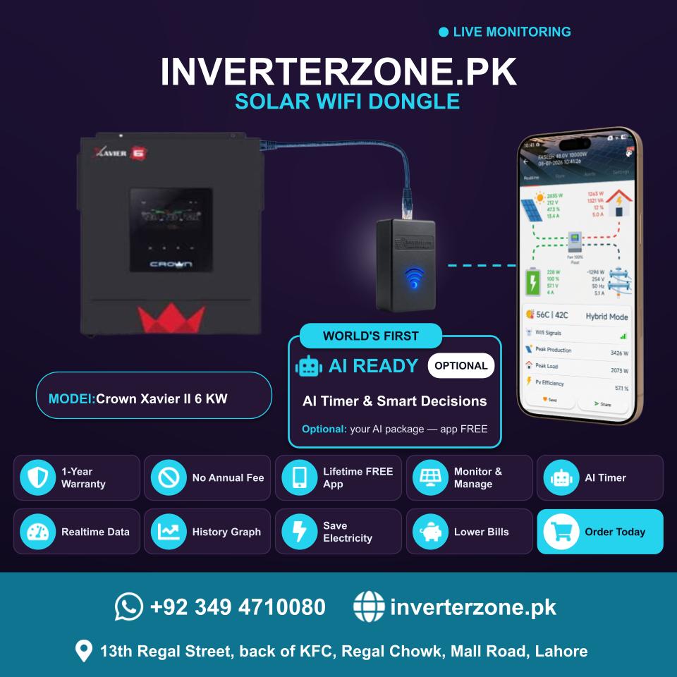Inverterzone Crown Xavier II 6 KW Special Model Solar WiFi Dongle
