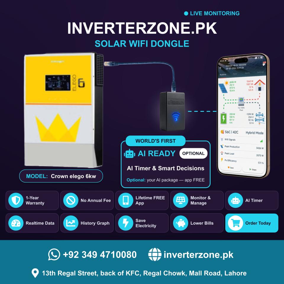 Crown Elego 6KW Solar WiFi Dongle - Real-Time Solar Monitoring