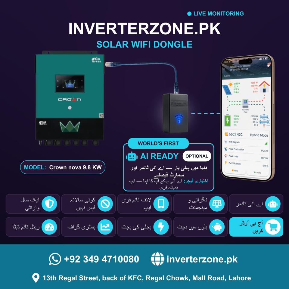 Crown Nova 9.8 KW Solar WiFi Dongle - Real-Time Solar Monitoring