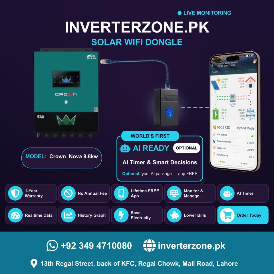 Crown Nova 9.8 KW Solar WiFi Dongle - Real-Time Solar Monitoring